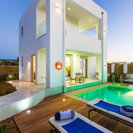 别墅 Extraordinary Rethymno Hantengu 3 Bedrooms Front Private Outdoor Swimming Pool And Hot Tub Pigianos Kampos (Crete)